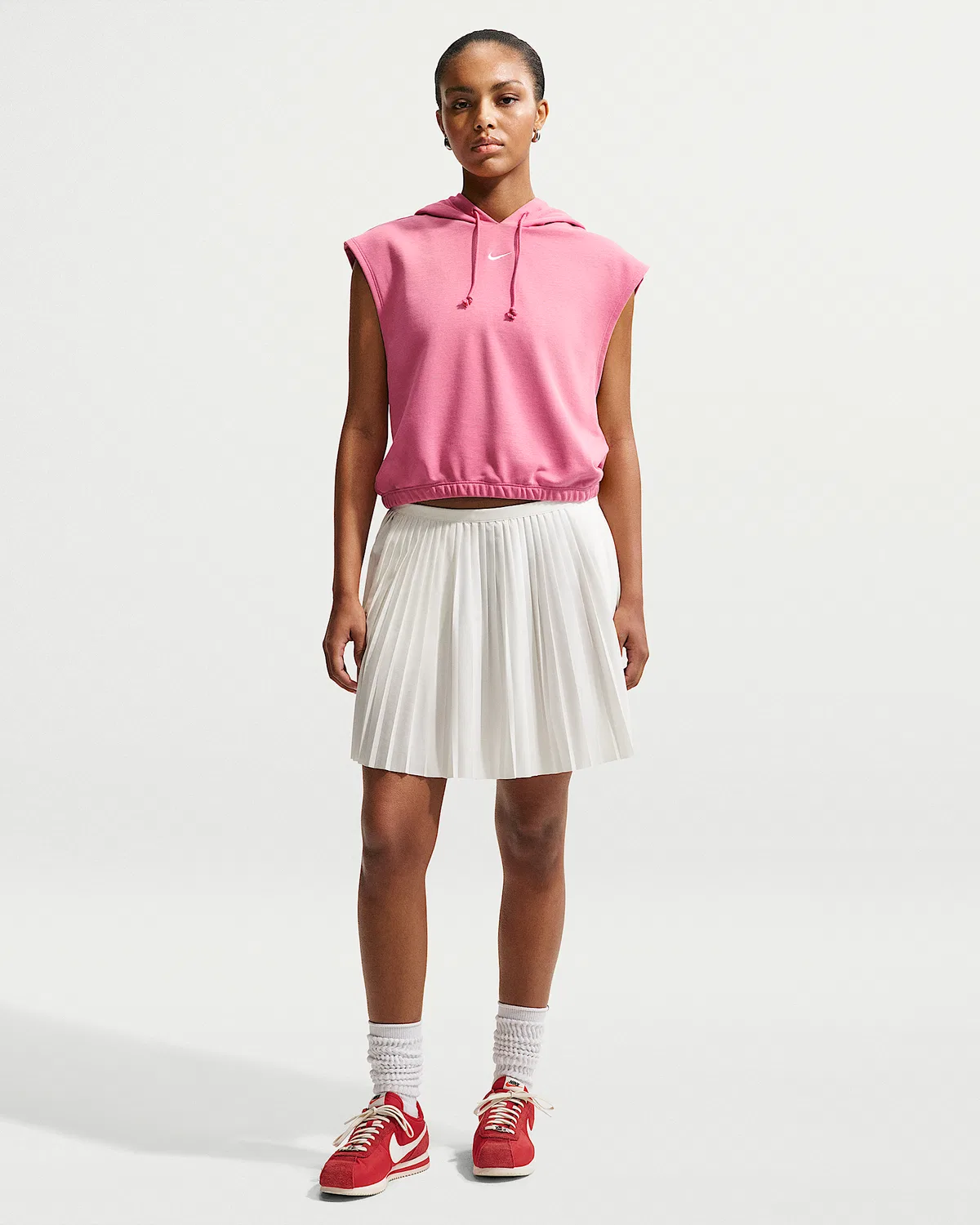 Женский топ без рукавов Nike Sportswear Phoenix Fleece, Peony/Sail — фото 4