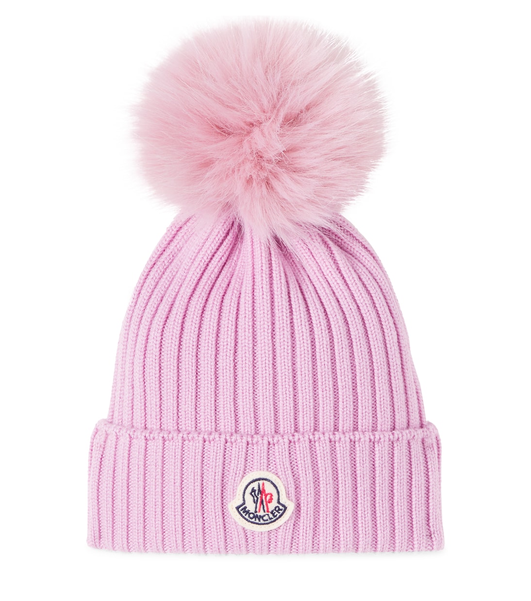 

Рельефная шапка из чистой шерсти Moncler Enfant, розовый