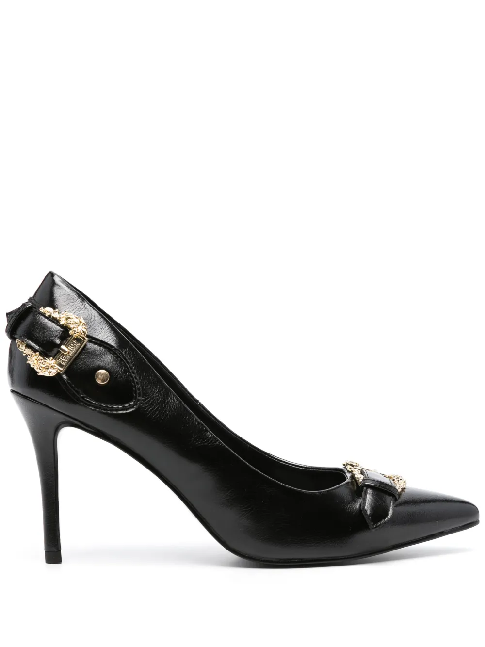 Туфли на шпильке с пряжкой Baroque Versace Jeans Couture, черный