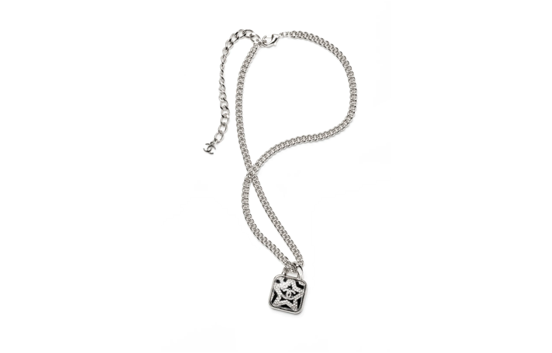 

CHANEL Metal, Resin, Rhinestone, Crystal Necklaces Women's Silver