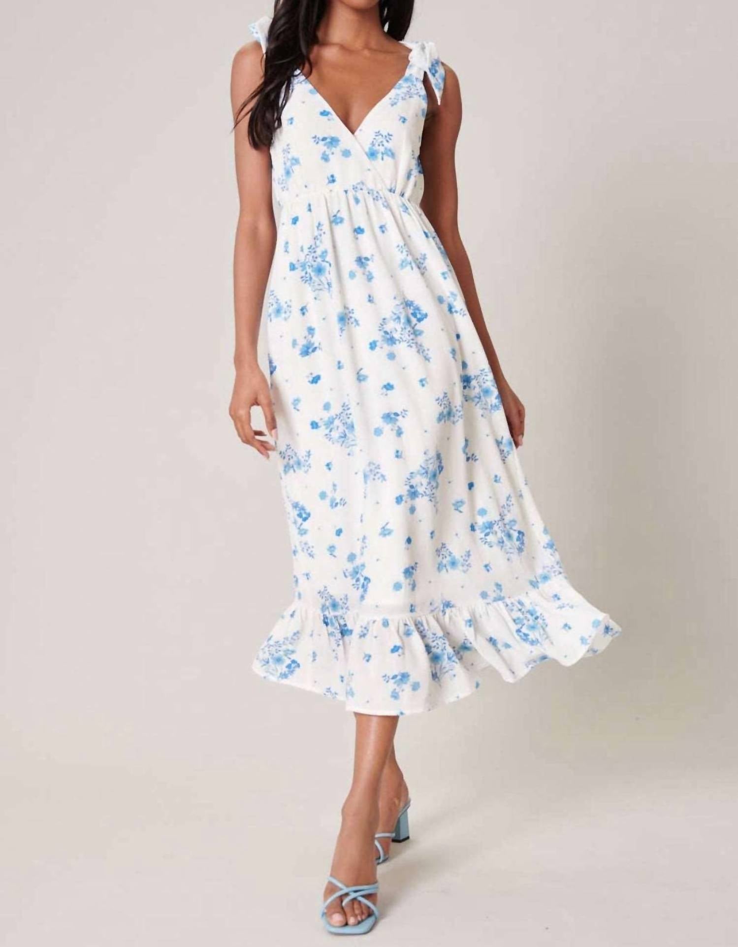 

Платье Chandler Floral Tie Knot синего цвета SUGARLIPS