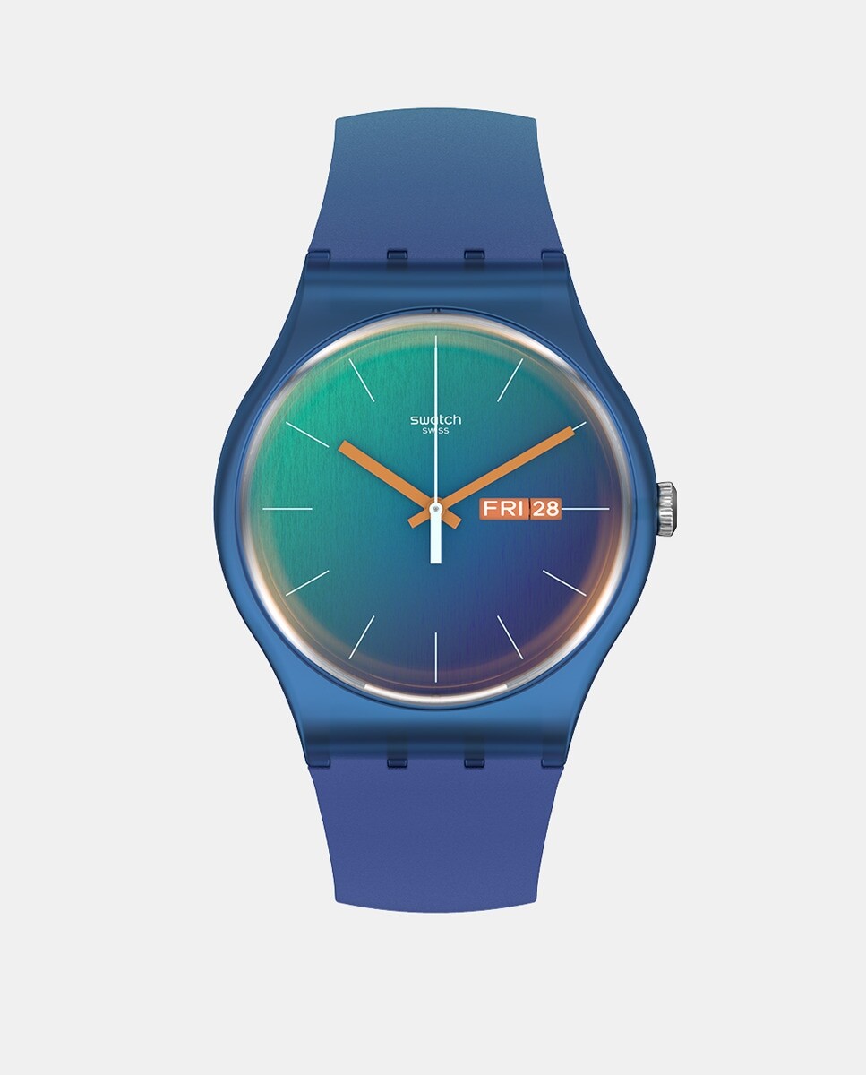 

The Mach Collection SO29N708 Био-синие силиконовые мужские часы Swatch, синий