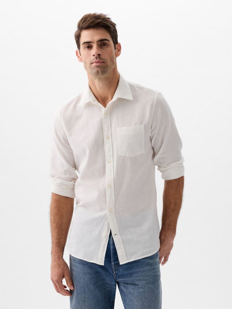

Стандартная льняная рубашка Gap, белый