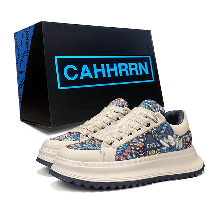 

Низкие повседневные туфли, увеличивающие рост, для мужчин CAHHRRN, Beige Blue