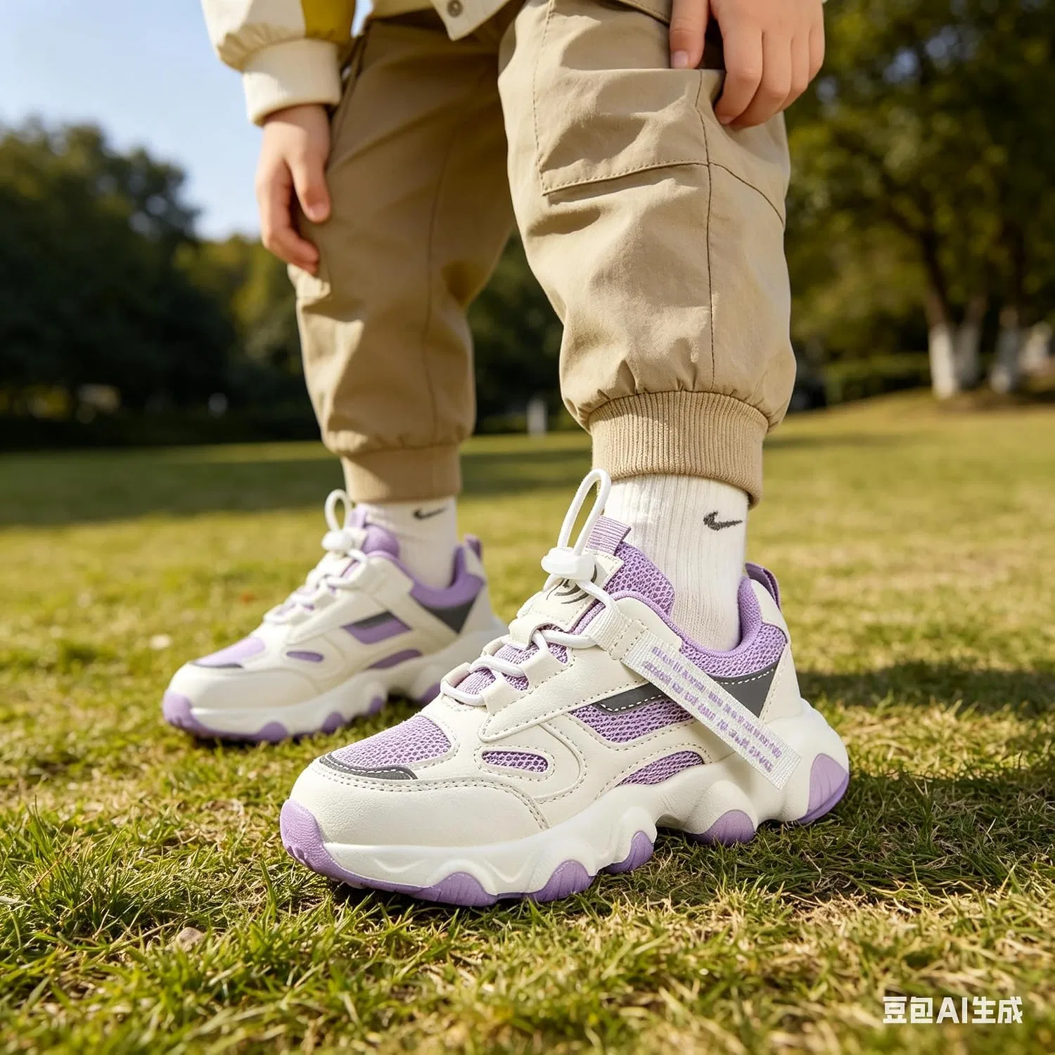Детские кроссовки для девочек с дышащим трикотажем Hetios, Purple — фото 2