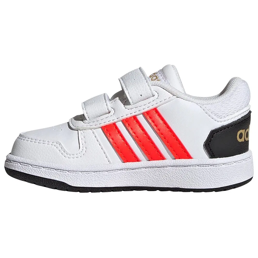 Детские кроссовки для мальчиков с высокой посадкой Hoops 2.0 Cmf I Adidas, White Red Solar Black — фото 4