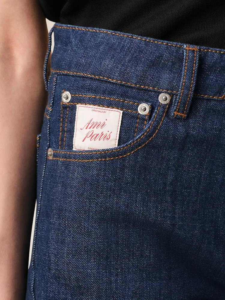 Шорты джинсовые с логотипом AMI PARIS, Indigo — фото 4