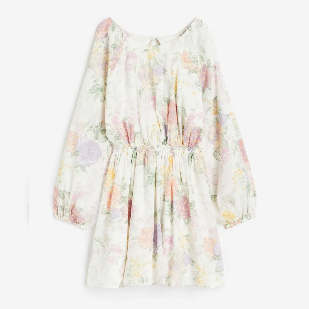 

Платье H&M Balloon-sleeved Open-backed, кремовый, Бежевый, Платье H&M Balloon-sleeved Open-backed, кремовый