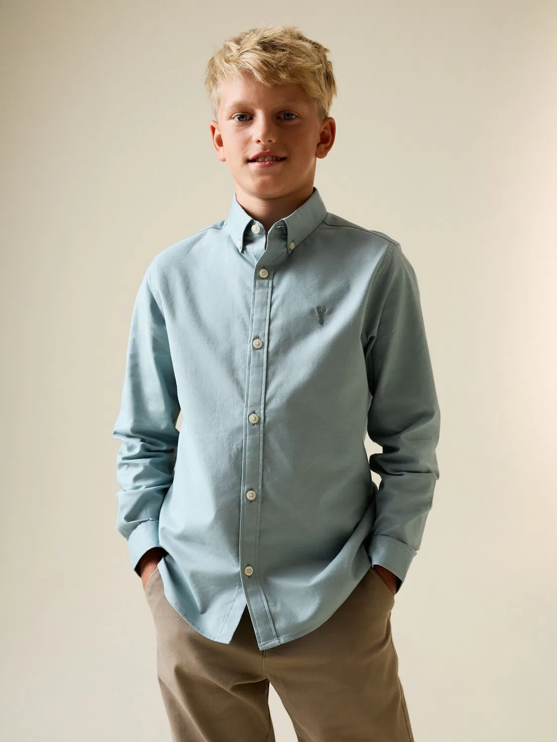 Оксфордская рубашка, зеленая, Single Oxford Shirt Next, Mineral Green