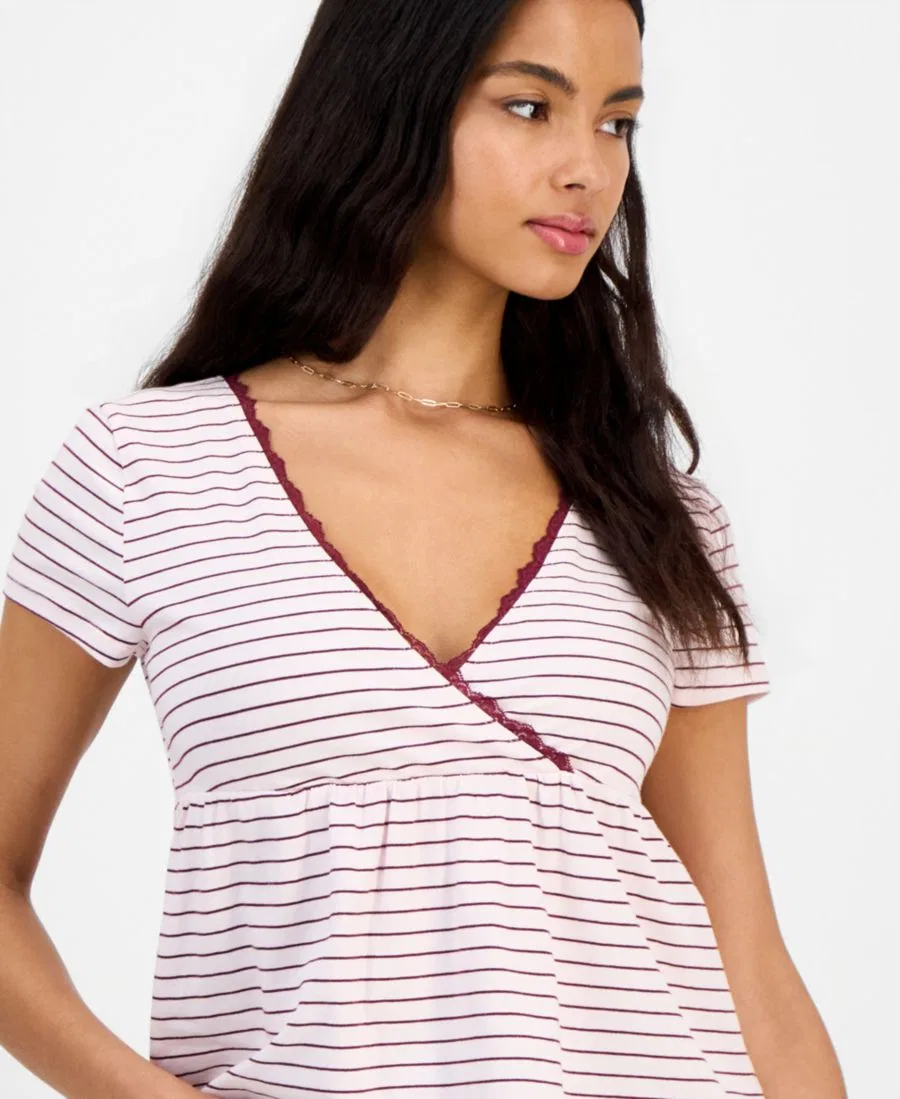 Топ-бэбидолл с запахом, с цветочным принтом Hippie Rose, Pink/Burgundy Stripe — фото 3