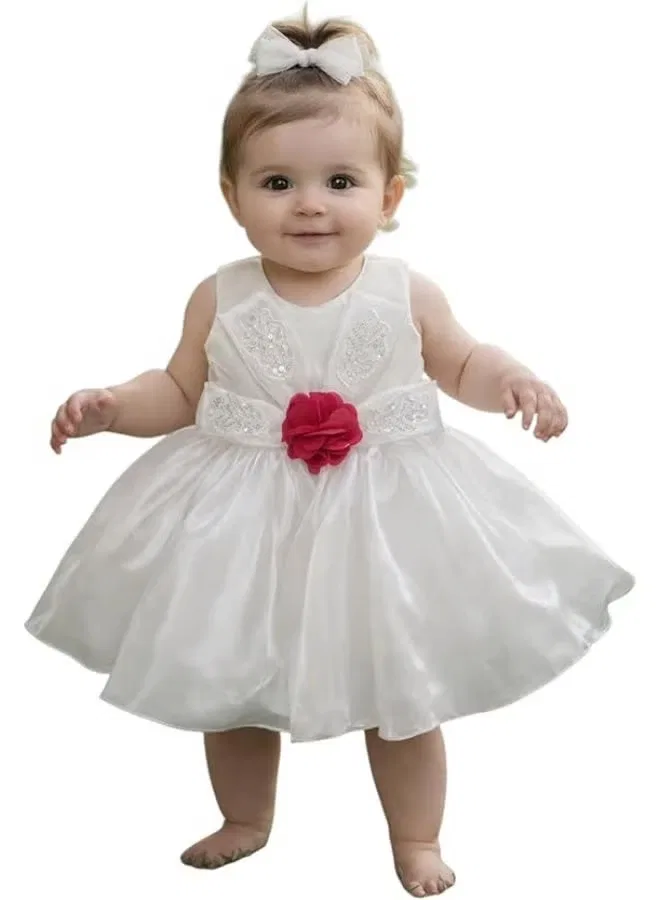 Платье с бантом комплект платья и повязка на голову Daddy'S Angel, белый