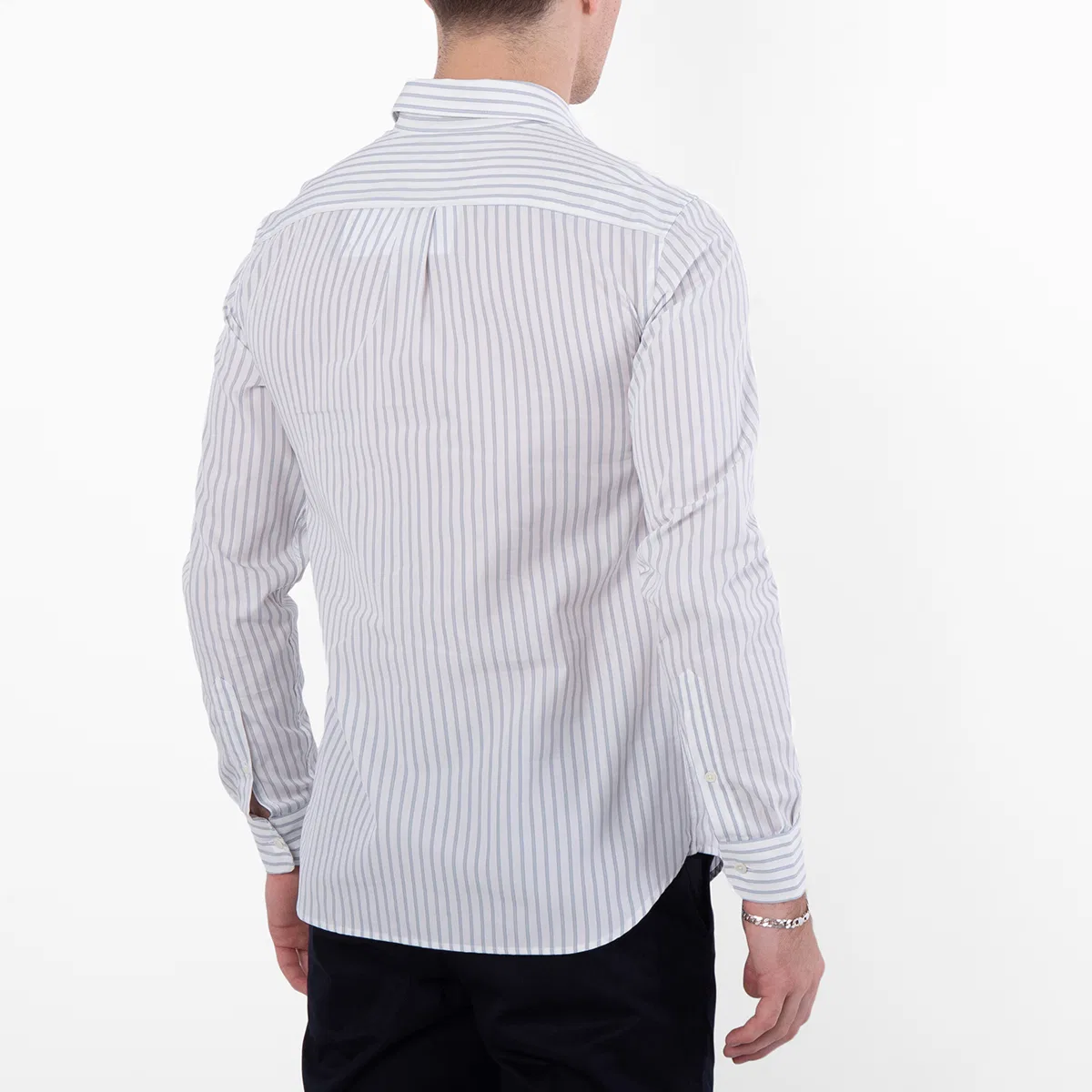 Рубашка с длинным рукавом из полосатого хлопкового поплина Striped Cotton Poplin Long-Sleeve Shirt Lacoste, Multicolor — фото 3