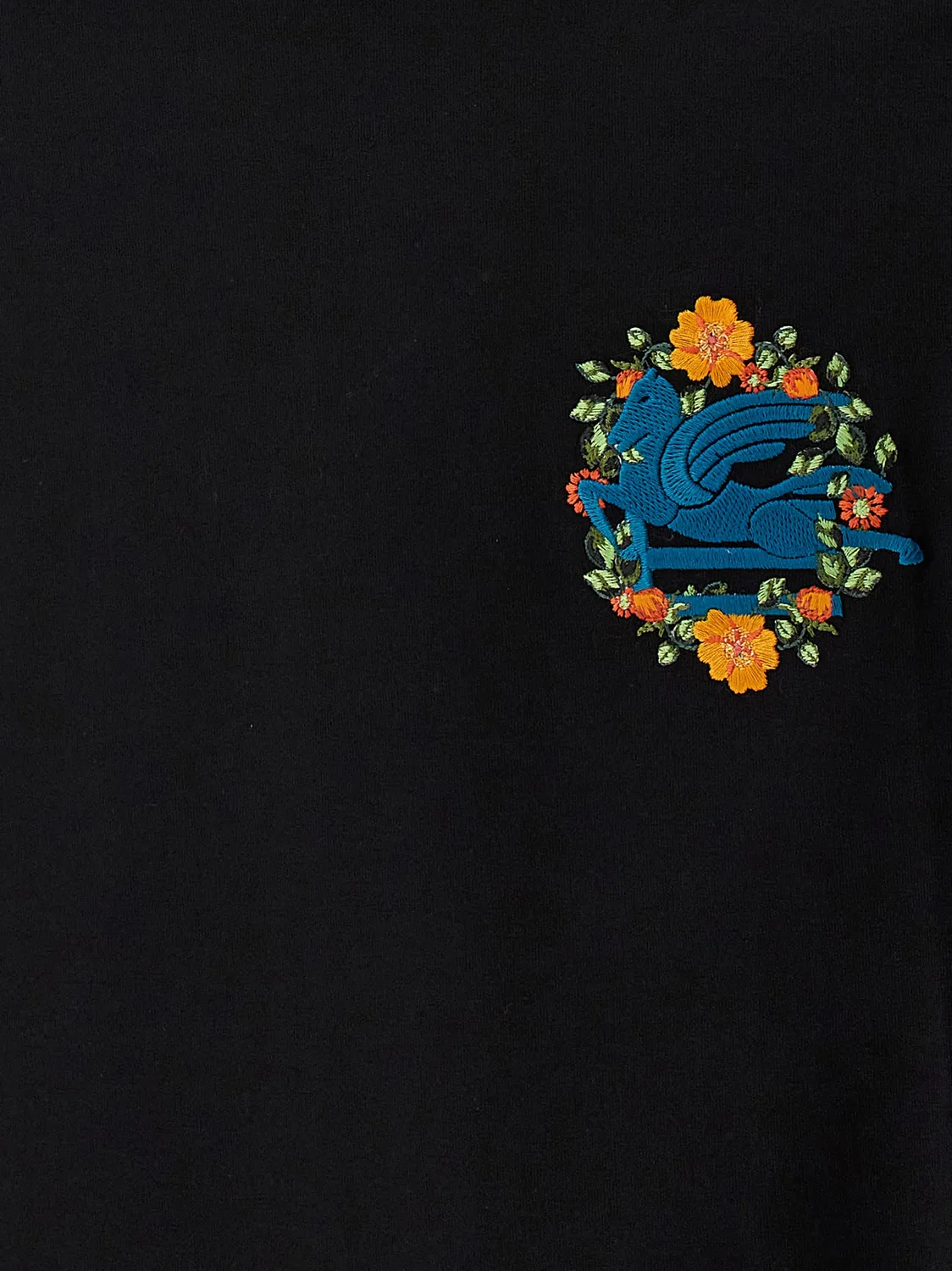 Женская футболка с вышитым логотипом Etro, Black — фото 4