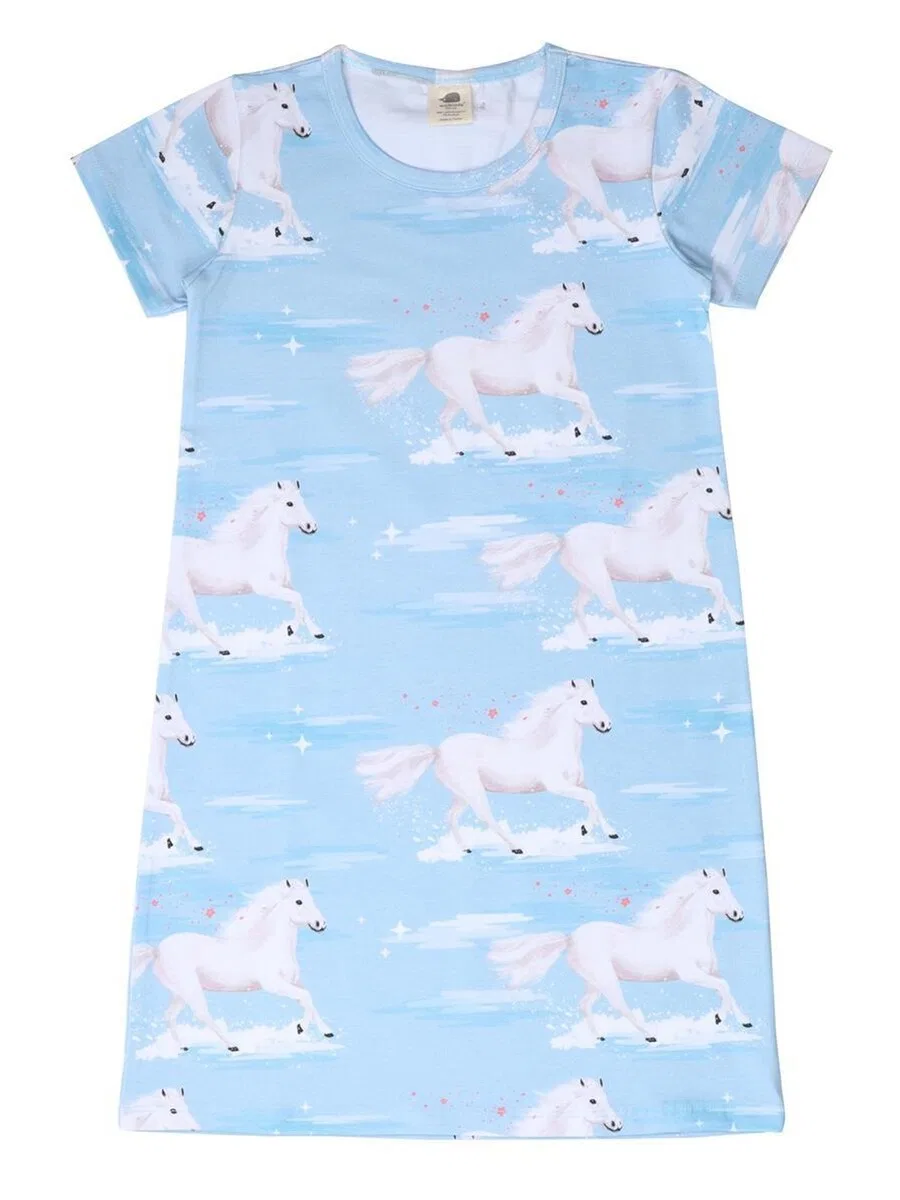 Пижама Walkiddy 'Walkiddy - White Horses Pyjama' синего цвета