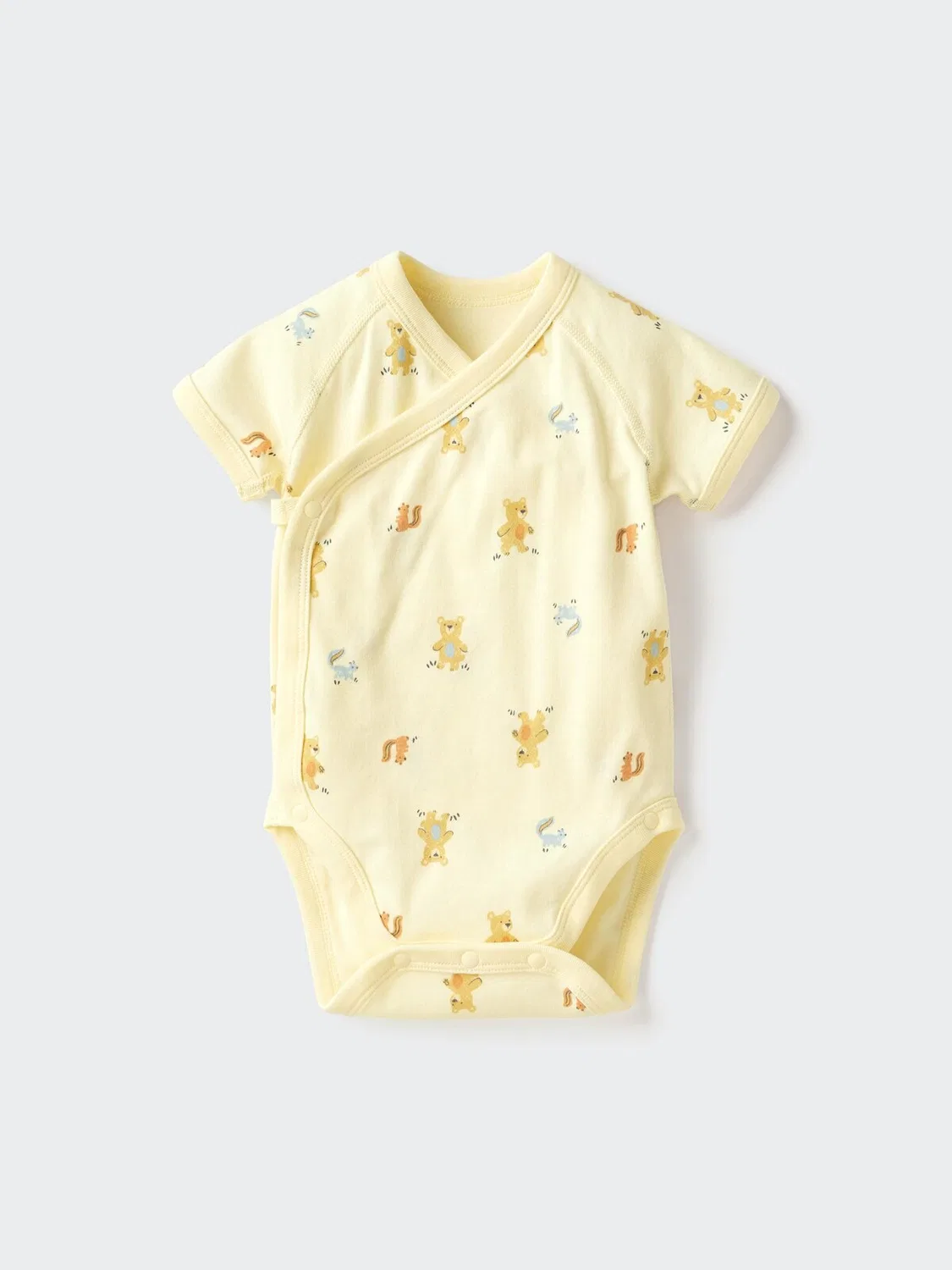 Боди Uniqlo, женское, с принтом и застежкой спереди, желтый