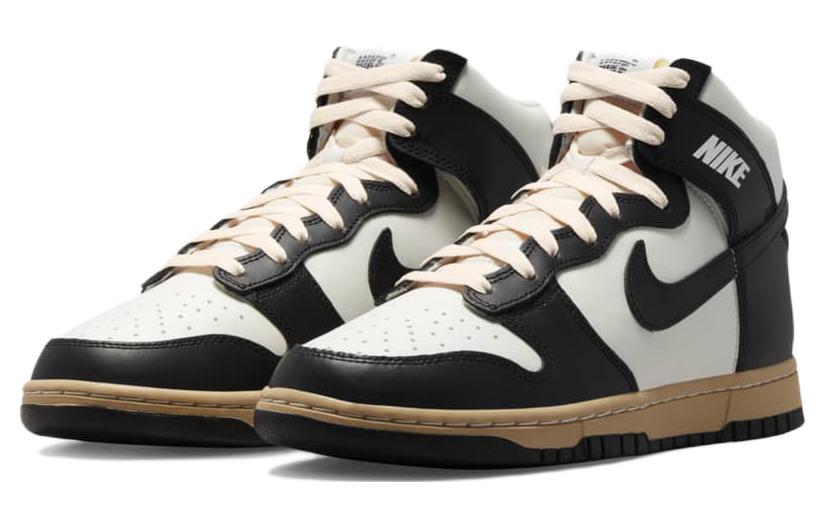Кроссовки Nike Dunk High Retro Vintage, белый/черный — фото 3