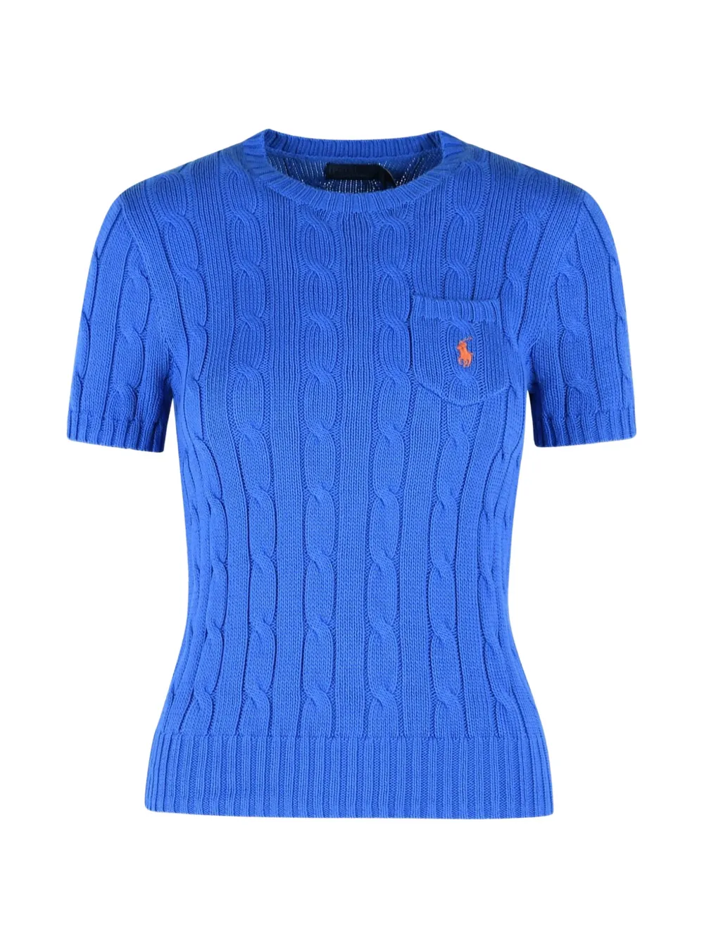 Вязаный топ с плетеным узором Polo Ralph Lauren, синий