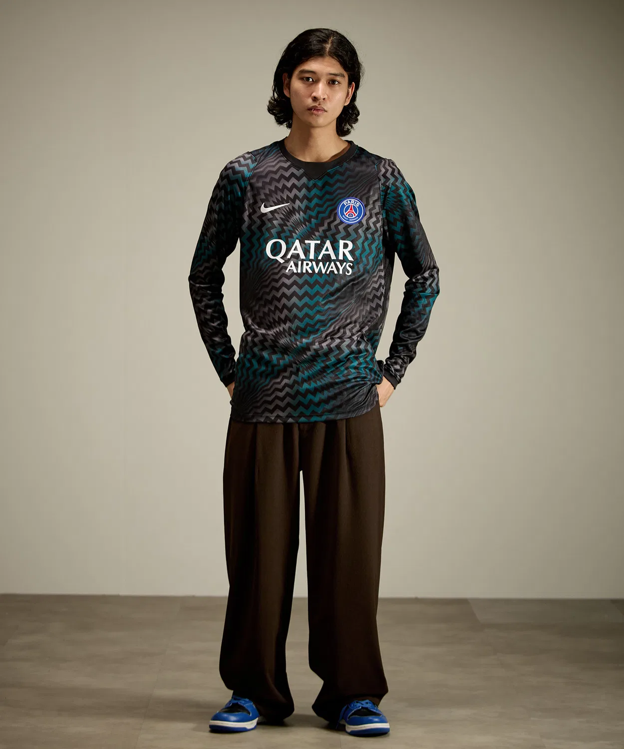 Мужская футболка с длинным рукавомPSG M NK DF JSY LS STAD GK NIKE, Black — фото 2
