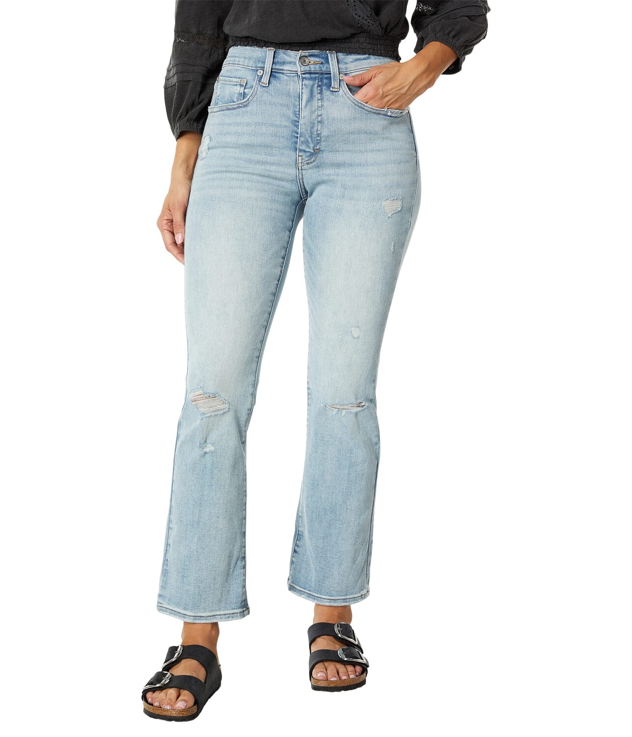 

Джинсы Lucky Brand, High-Rise Bianca Boot in Plot Twist Destructed
