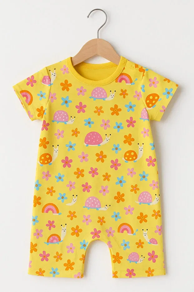 Детский комбинезон для девочек с принтом Basics For My Baby, Dark Yellow — фото 2