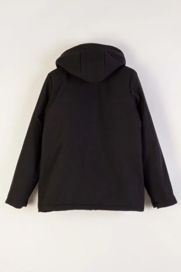 Детское пальто для девочек с капюшоном Wakawakakidsstore, Black — фото 2