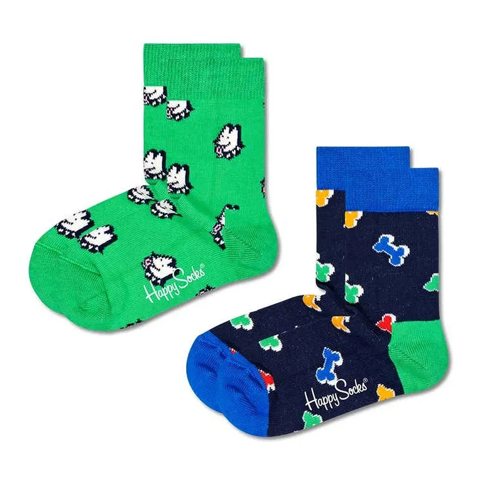 Носки с собаками и костями 2 пары Happy Socks, зеленый