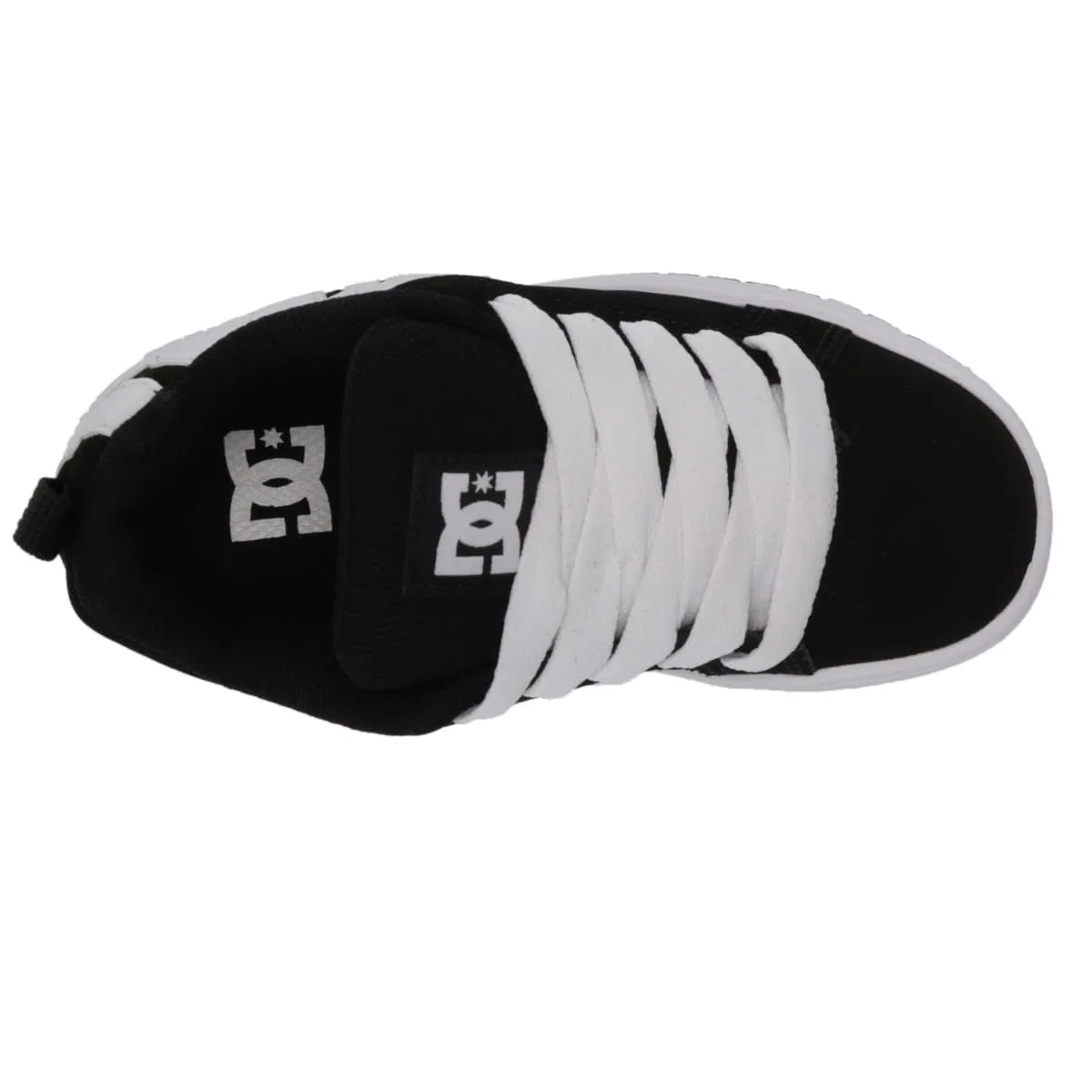 Детские кроссовки для девочек для скейтбординга Court Graffik DC Shoes, Black White — фото 3