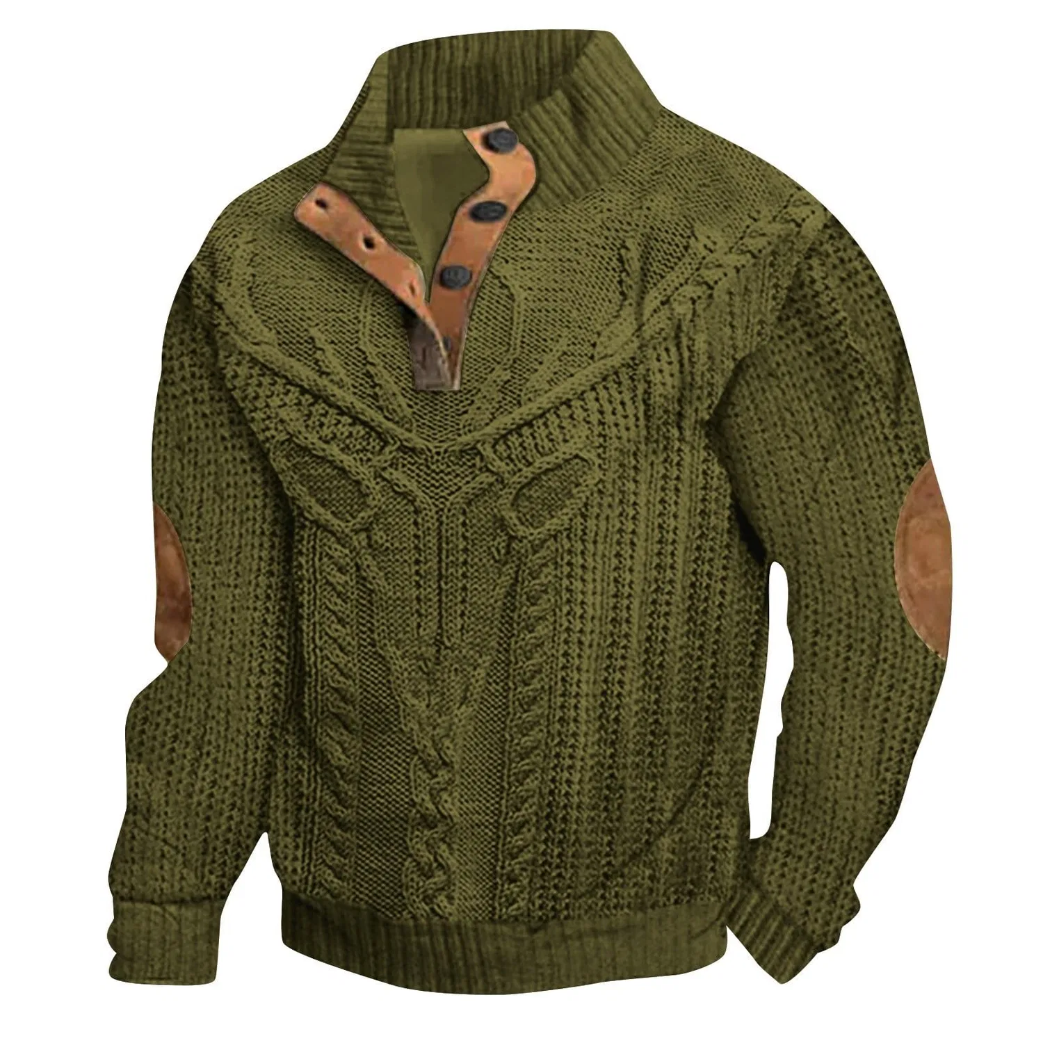 Мужской свитшот из флиса с воротником-стойкой, Army Green