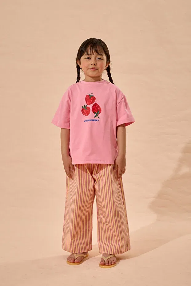 Детская футболка оверсайз с принтом Fahhar Kids, Pink — фото 4