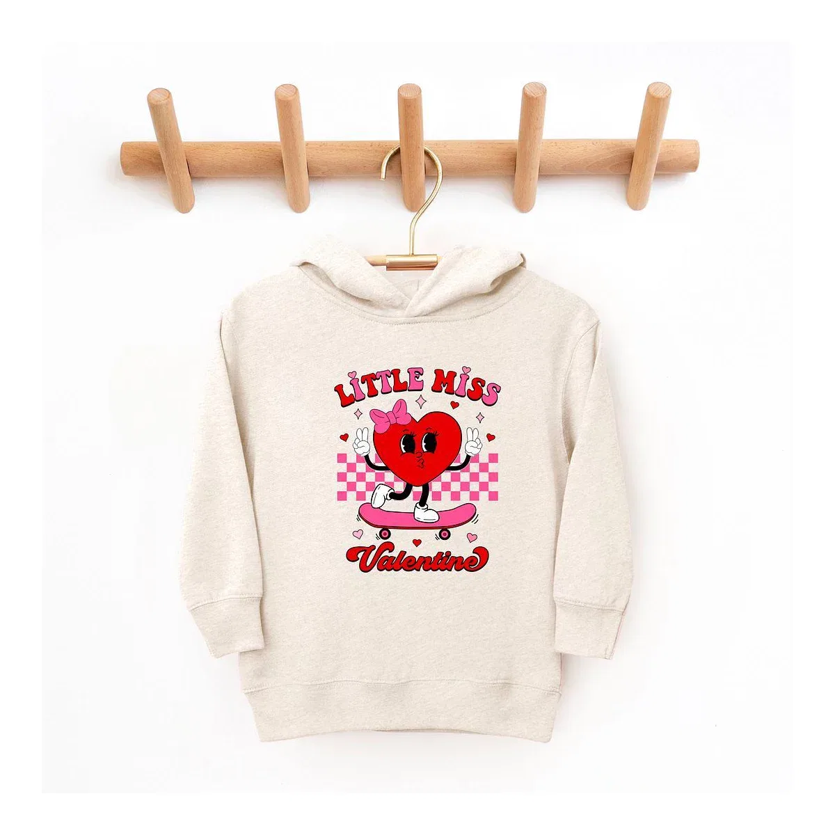 Детское худи с принтом Little Miss Valentine Skateboard The Juniper Shop, Pink