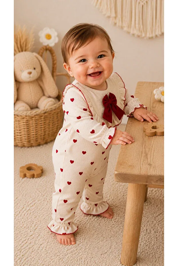 Детский комбинезон для девочек из хлопка My Babies Label, Red — фото 2