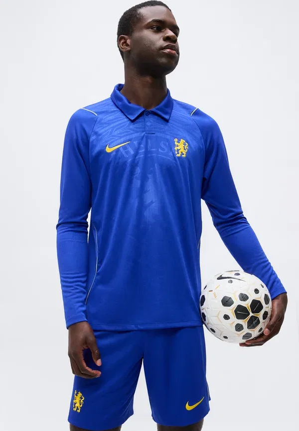 Футболка поло Dri-fit Cfc - club wear Nike Performance Bright Blue, Midwest Gold-Coloured, ярко-синий — фото 4