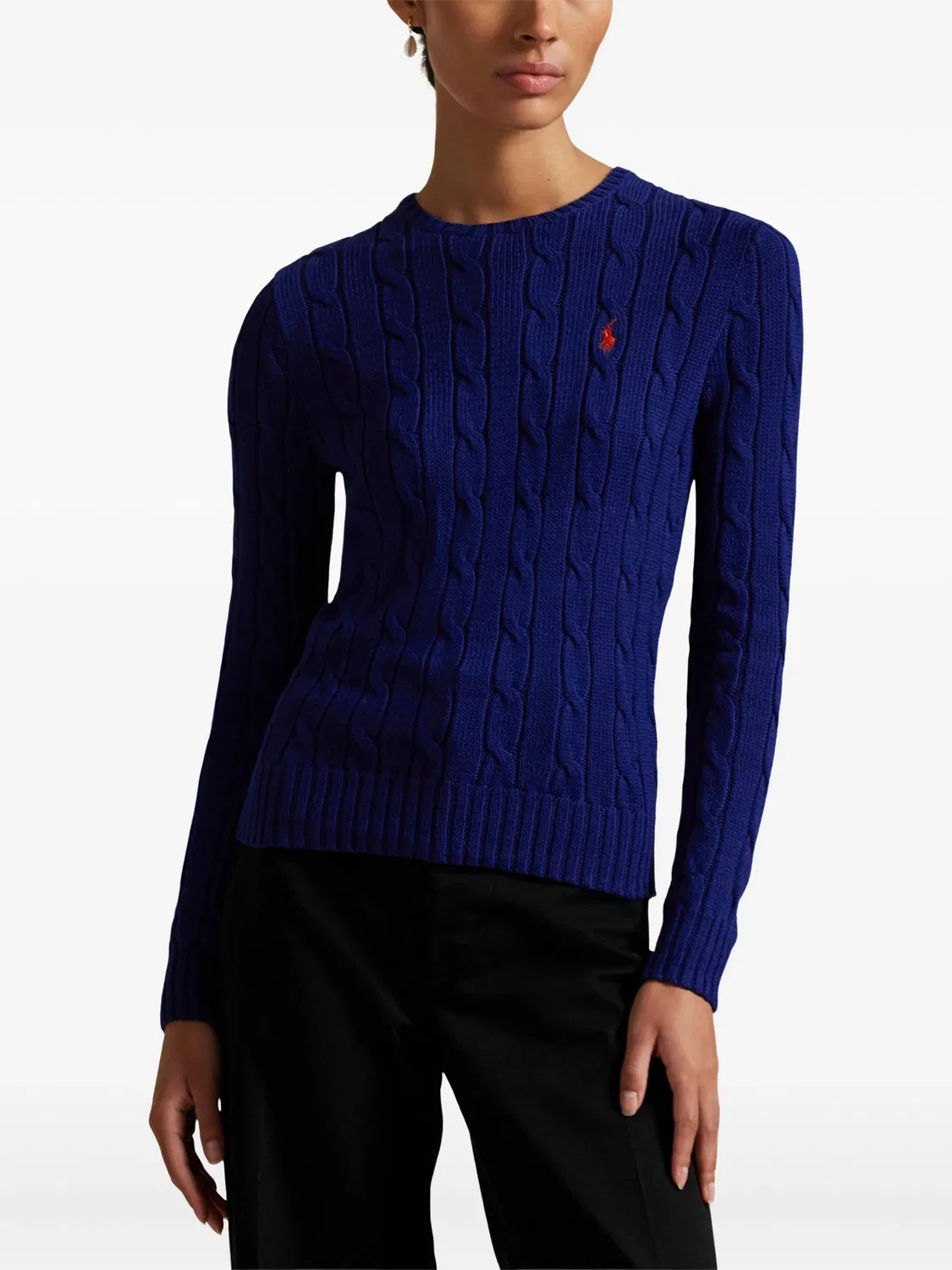 Свитер в косичку Polo Ralph Lauren, королевский синий — фото 2