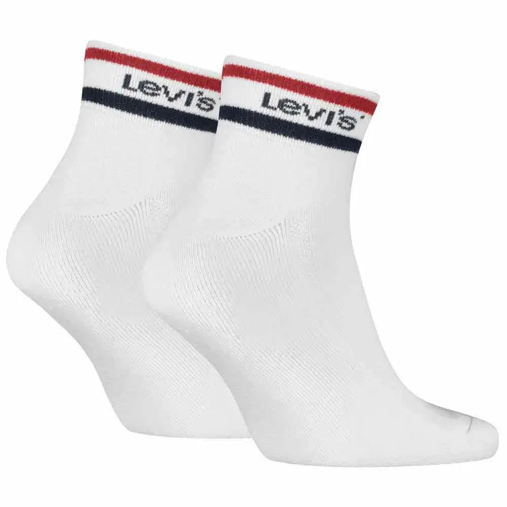 Женские носки с поддержкой свода стопы Sport Stripe Quarter Levi's, White — фото 2