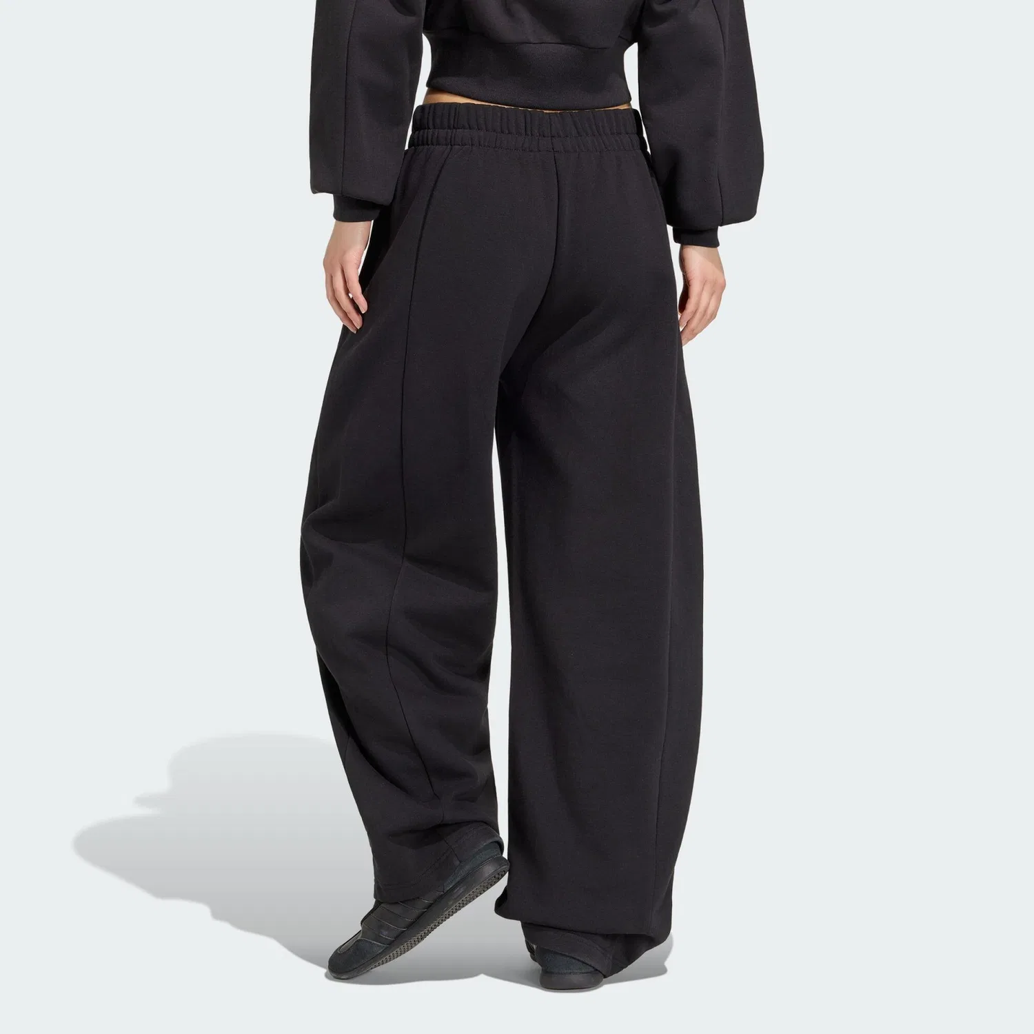 Женские флисовые штаны с завязкой Essentials Contemporary Fleece Hose mit Barrel-Bein Adidas, Schwarz — фото 3
