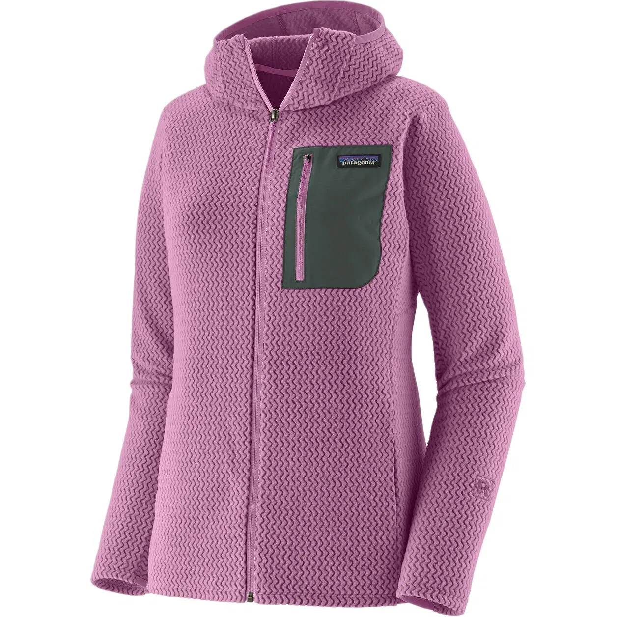 Женский флисовый топ с капюшоном Patagonia R1 Air, Bright Purple/BKPL