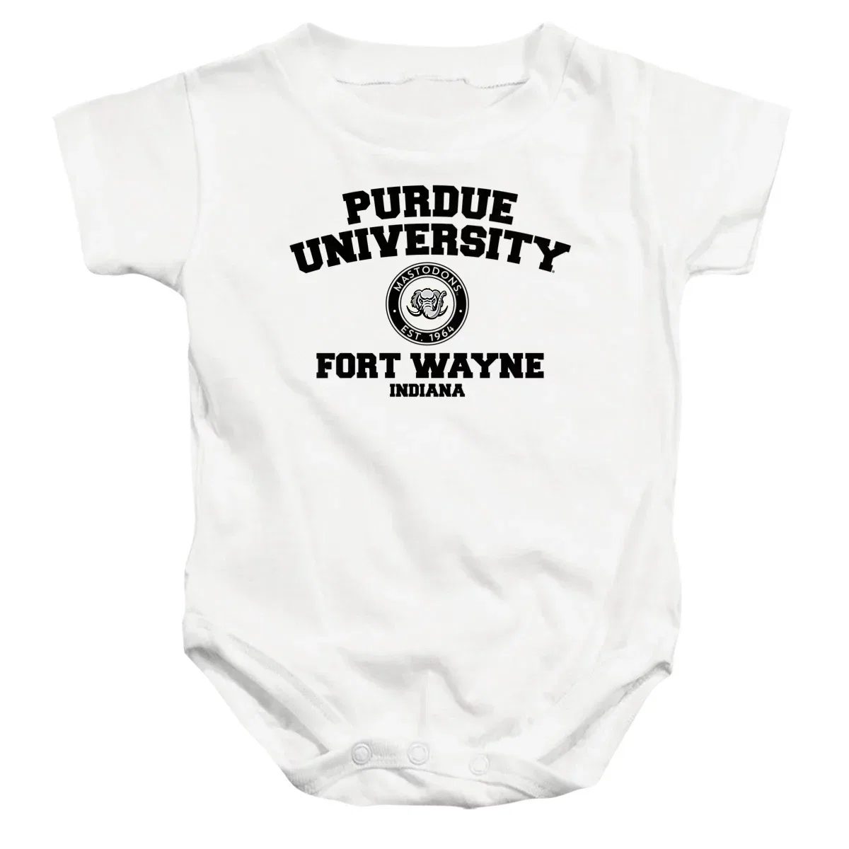 Детский боди-комбинезон с коротким рукавом Purdue University Fort Wayne Circle Logo NCAA, White