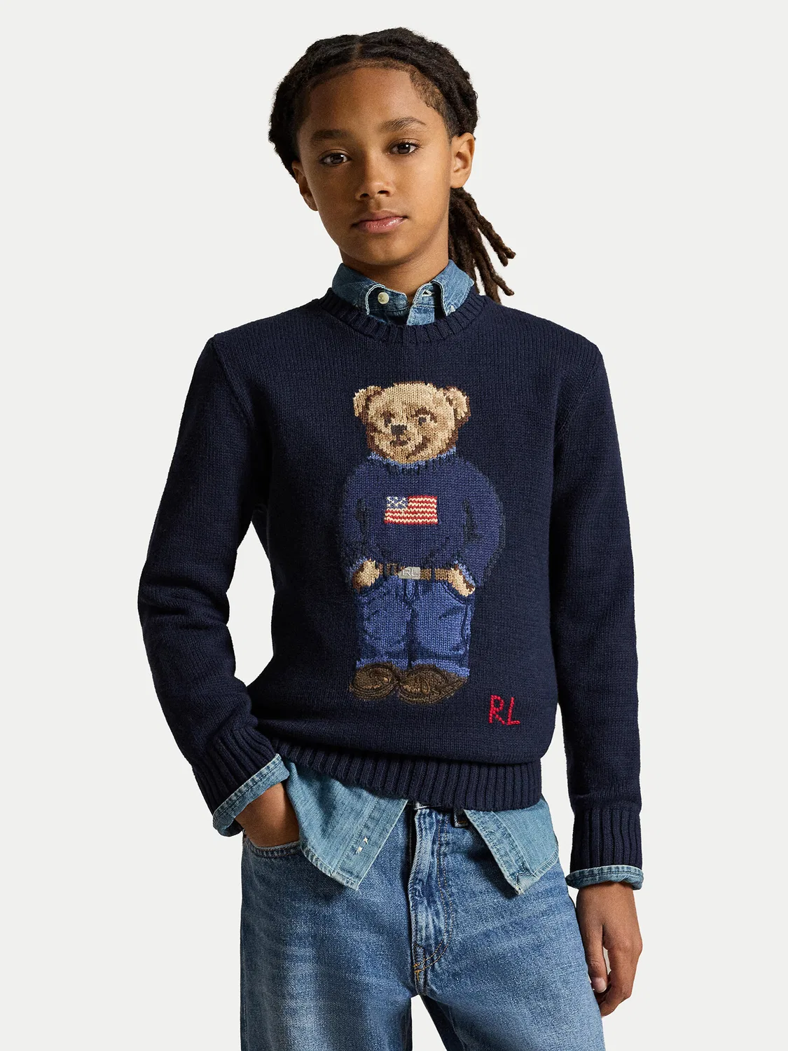 Толстовка стандартного кроя для мальчика Polo Ralph Lauren, темно-синий