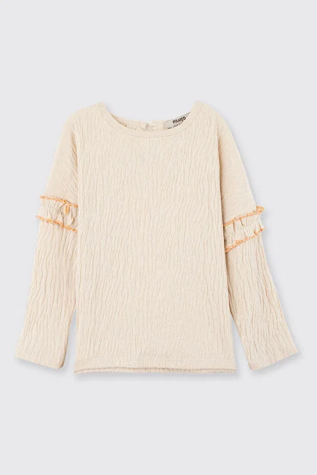 Детская футболка для девочек с длинным рукавом Panço, Beige
