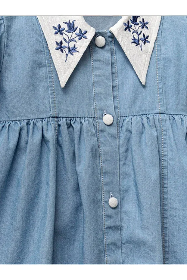 Детское платье для девочек с вышивкой Noynoy Baby, Blue — фото 3