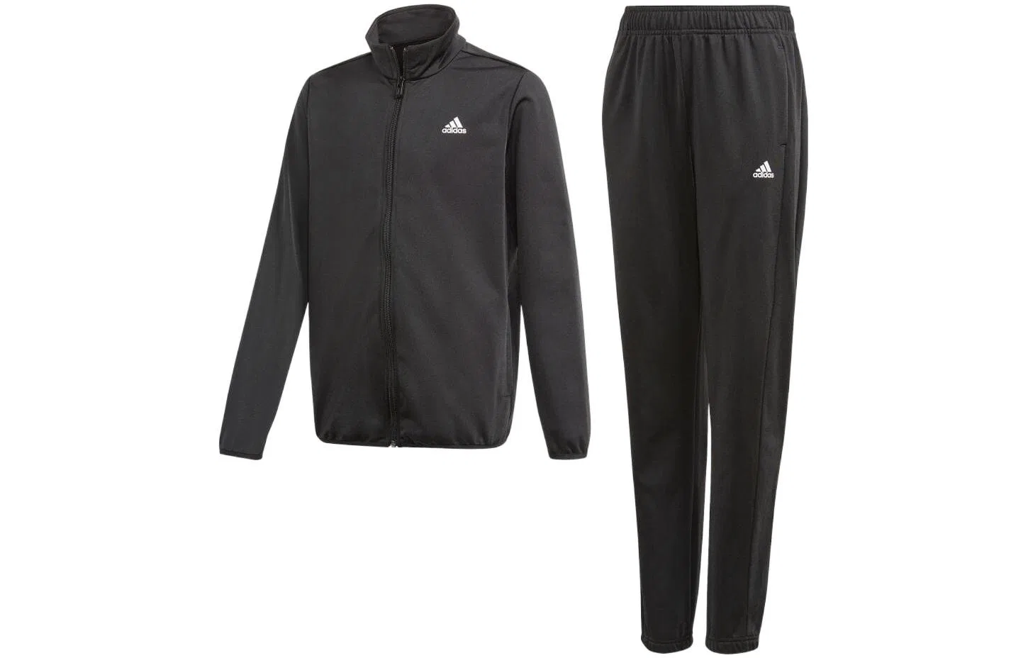 Детский спортивный комплект с воротником-стойкой Adidas, Black/Black