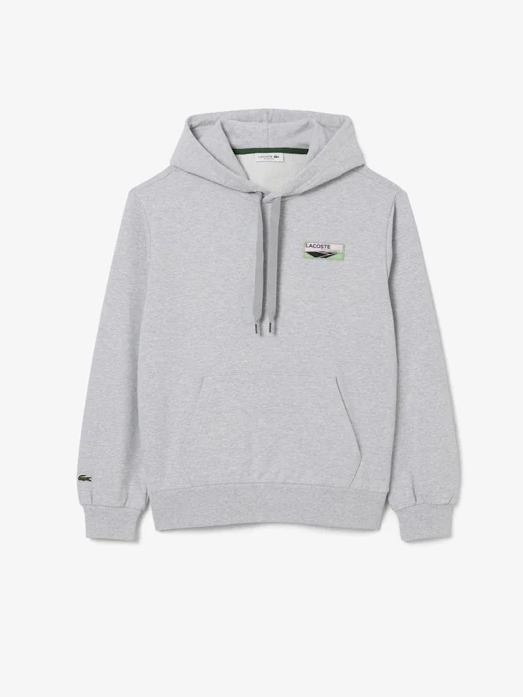 Худи Lacoste Court Patch, серый — фото 4