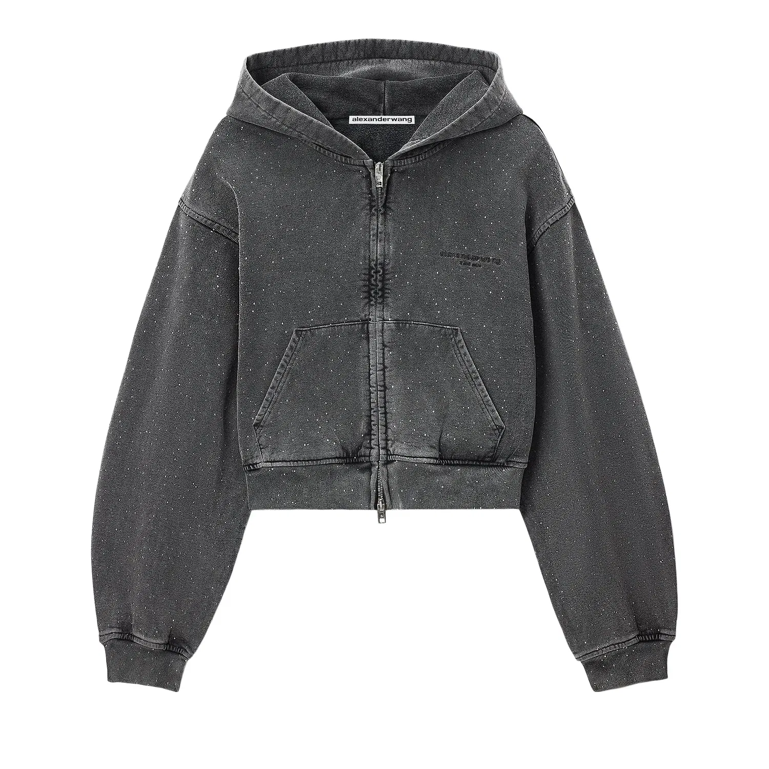 Худи на молнии с принтом Alexander Wang, Washed Asphalt
