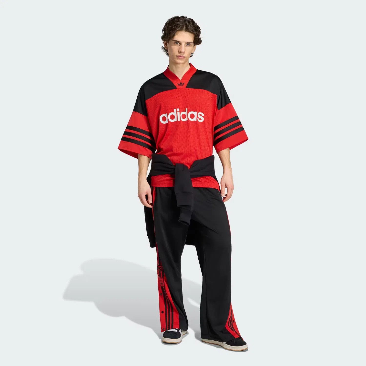 Мужские спортивные штаны на завязках ADIBREAK CLASSIC Adidas Originals, черный/ярко-красный — фото 3