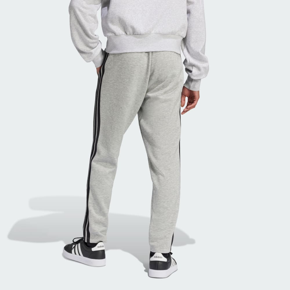 Спортивные брюки Adidas Essentials 3-Stripes Open Hem Fleece Pants, цвет Medium Grey Heather/Black — фото 2