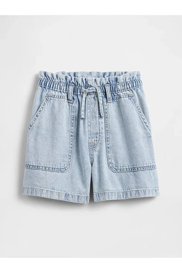 Детские шорты для девочек с высокой посадкой Gap, Light Blue