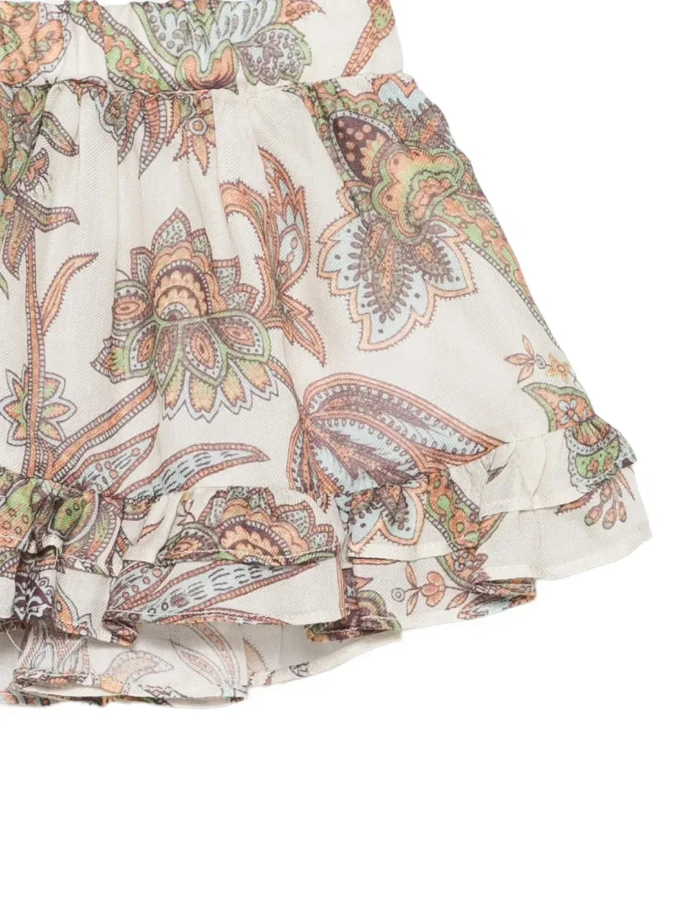 Юбка с оборками с принтом пейсли Etro Kids, бежевый — фото 3