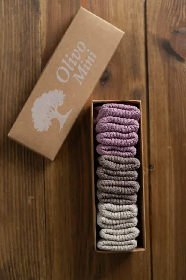 Детские носки для новорожденных из бамбука 6 шт Olivo Mini, Pink-Coffee-Beige — фото 4