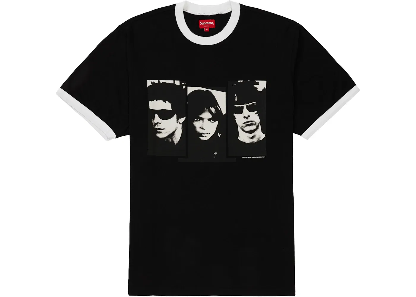 Мужская футболка с принтом Supreme The Velvet Underground Ringer Tee, Black