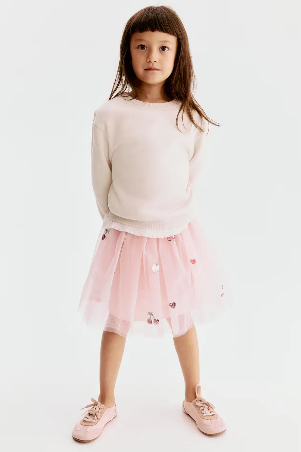 Юбка из тюля с пайетками H&M, Hellrosa/Kirschen